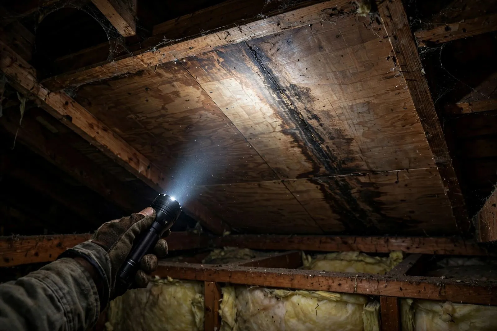 Tracing a vent pipe leak from the attic in Sayreville, NJ